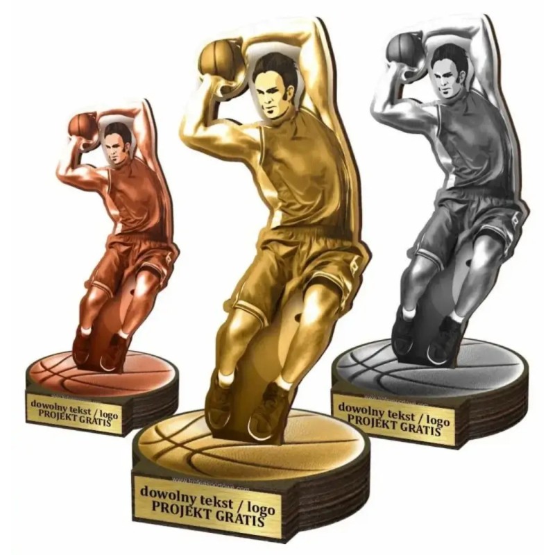 Zestaw statuetek złoto/srebro/brąz KOSZYKÓWKA 22-19-16cm Zestaw statuetek złoto/srebro/brąz KOSZYKÓWKA 22-19-16cm