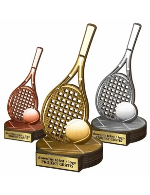 Zestaw statuetek złoto/srebro/brąz TENIS ZIEMNY 22-19-16cm