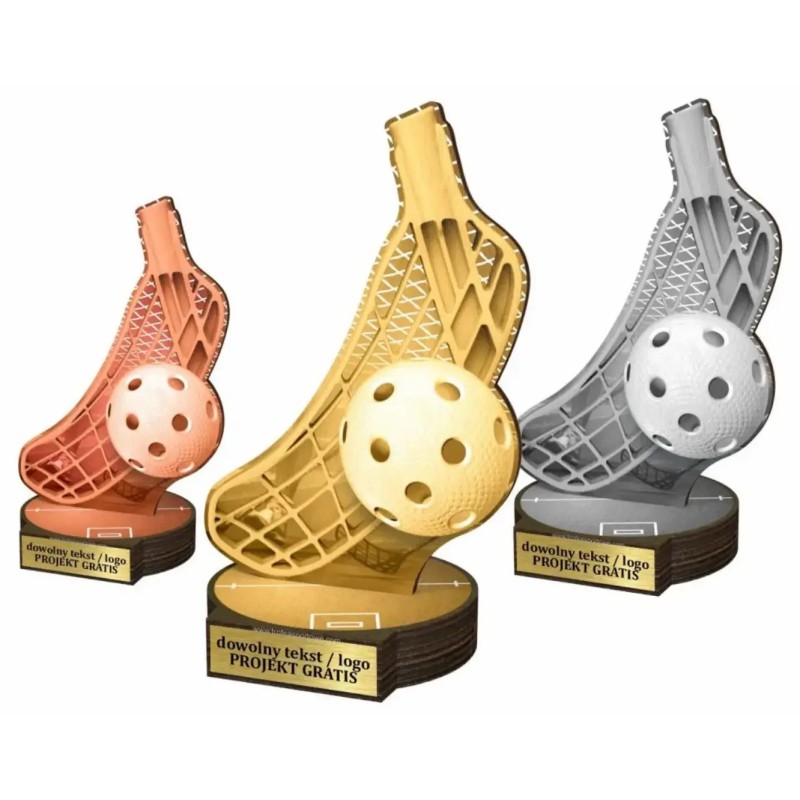 Zestaw statuetek złoto/srebro/brąz UNIHOKEJ 22-19-16cm