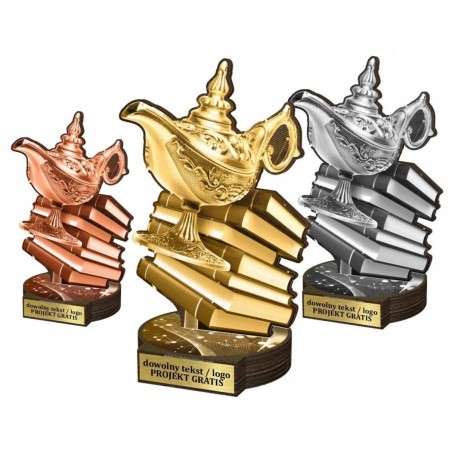 Zestaw statuetek złoto/srebro/brąz EDUKACJA 22-19-16cm