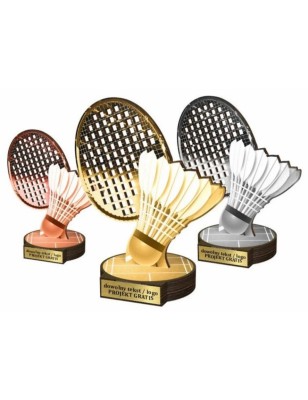 Zestaw statuetek złoto/srebro/brąz BADMINTON 22-19-16cm