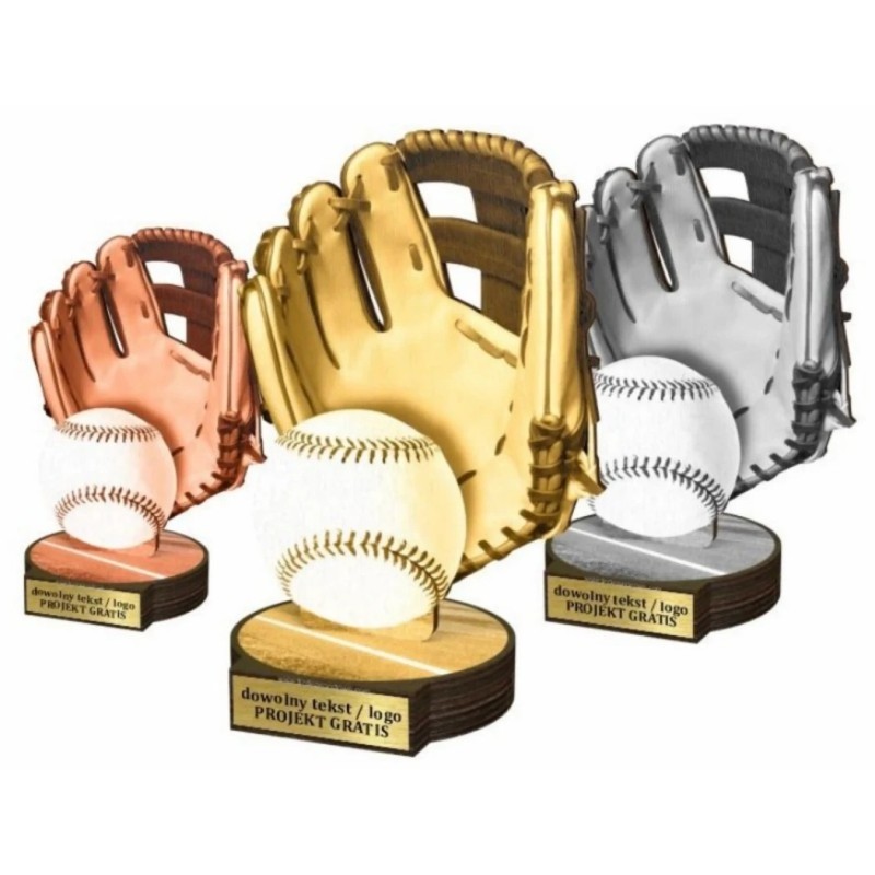 Zestaw statuetek złoto/srebro/brąz BASEBALL 22-19-16cm Zestaw statuetek złoto/srebro/brąz BASEBALL 22-19-16cm