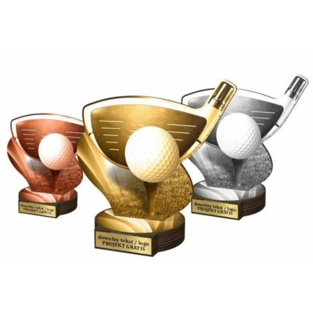 Zestaw statuetek złoto/srebro/brąz GOLF 22-19-16cm