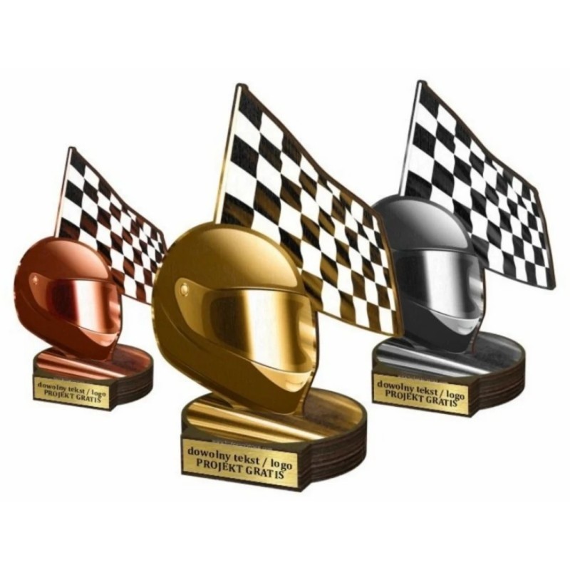 Zestaw statuetek złoto/srebro/brąz MOTOSPORT 22-19-16cm Zestaw statuetek złoto/srebro/brąz MOTOSPORT 22-19-16cm