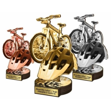 Zestaw statuetek złoto/srebro/brąz KOLARSTWO Górskie MTB 22-19-16cm
