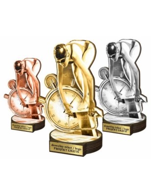 Zestaw statuetek złoto/srebro/brąz PŁYWACTWO Kobiet 30-25-22cm