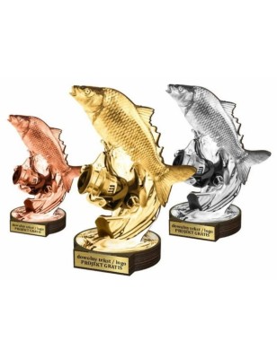 Zestaw statuetek złoto/srebro/brąz WĘDKARSTWO 22-19-16cm