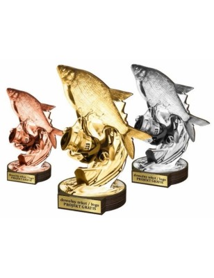 Zestaw statuetek złoto/srebro/brąz WĘDKARSTWO 22-19-16cm