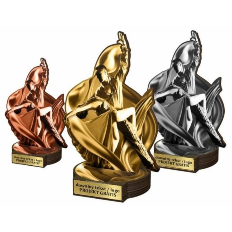 Zestaw statuetek złoto/srebro/brąz TANIEC Towarzyski 22-19-16cm Zestaw statuetek złoto/srebro/brąz TANIEC Towarzyski 22-19-16cm