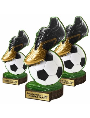 Komplet statuetek z drewna PIŁKA NOŻNA 30-25-22cm