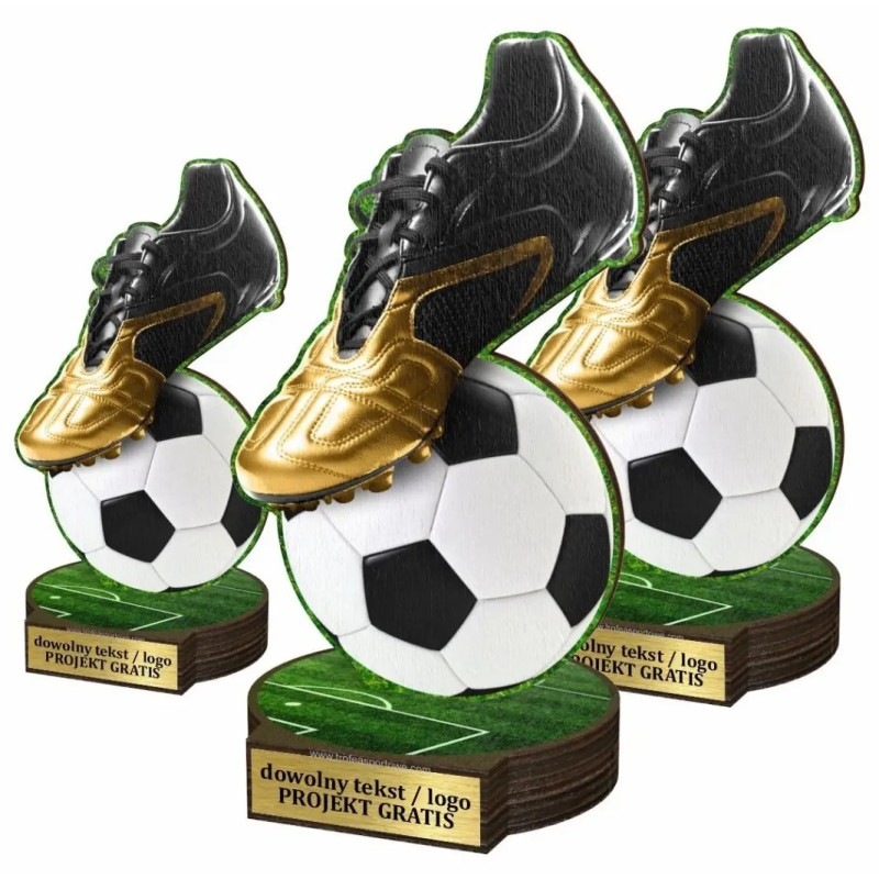 Komplet statuetek z drewna PIŁKA NOŻNA 30-25-22cm Komplet statuetek z drewna PIŁKA NOŻNA 30-25-22cm