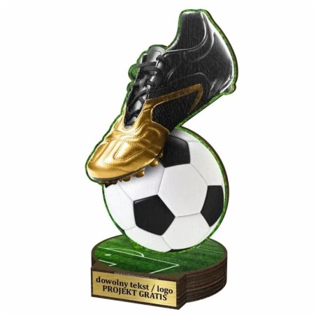 Komplet statuetek z drewna PIŁKA NOŻNA 30-25-22cm