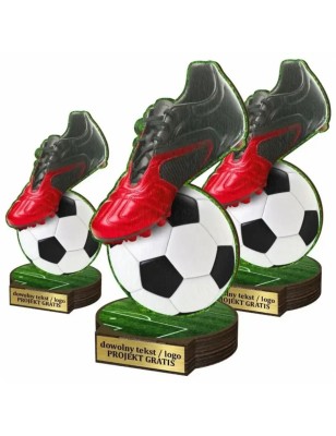 Komplet statuetek z drewna PIŁKA NOŻNA 30-25-22cm