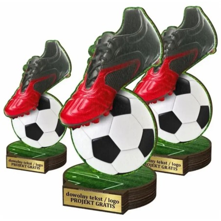 Komplet statuetek z drewna PIŁKA NOŻNA 30-25-22cm