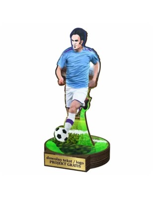 Komplet statuetek z drewna PIŁKA NOŻNA Piłkarz 30-25-22cm