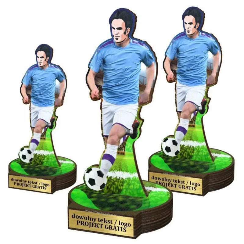 Komplet statuetek z drewna PIŁKA NOŻNA Piłkarz 30-25-22cm Komplet statuetek z drewna PIŁKA NOŻNA Piłkarz 30-25-22cm
