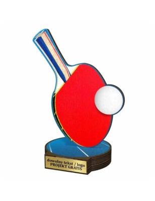 Komplet statuetek z drewna TENIS STOŁOWY 30-25-22cm