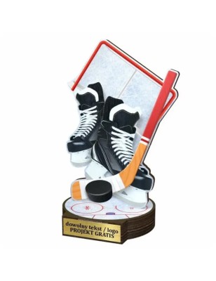Komplet statuetek z drewna HOKEJ 30-25-22cm