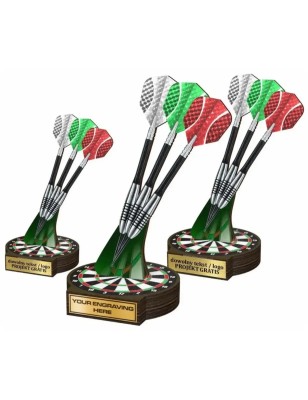 Komplet statuetek z drewna DART Rzutki 30-25-22cm