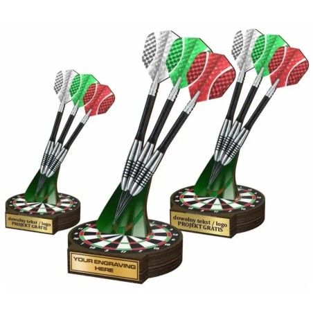 Komplet statuetek z drewna DART Rzutki 30-25-22cm