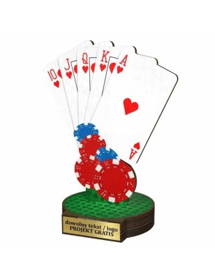 Komplet statuetek z drewna GRY KARCIANE 30-25-22cm