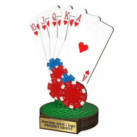 Komplet statuetek z drewna GRY KARCIANE 30-25-22cm