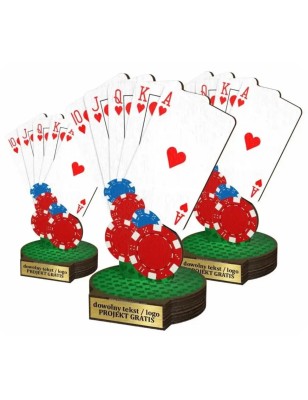 Komplet statuetek z drewna GRY KARCIANE 30-25-22cm