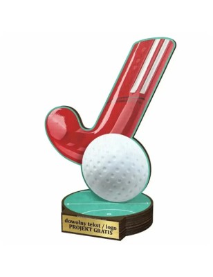 Komplet statuetek z drewna HOKEJ NA TRAWIE 30-25-22cm