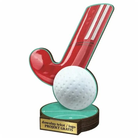 Komplet statuetek z drewna HOKEJ NA TRAWIE 30-25-22cm
