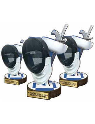 Komplet statuetek z drewna SZERMIERKA 30-25-22cm