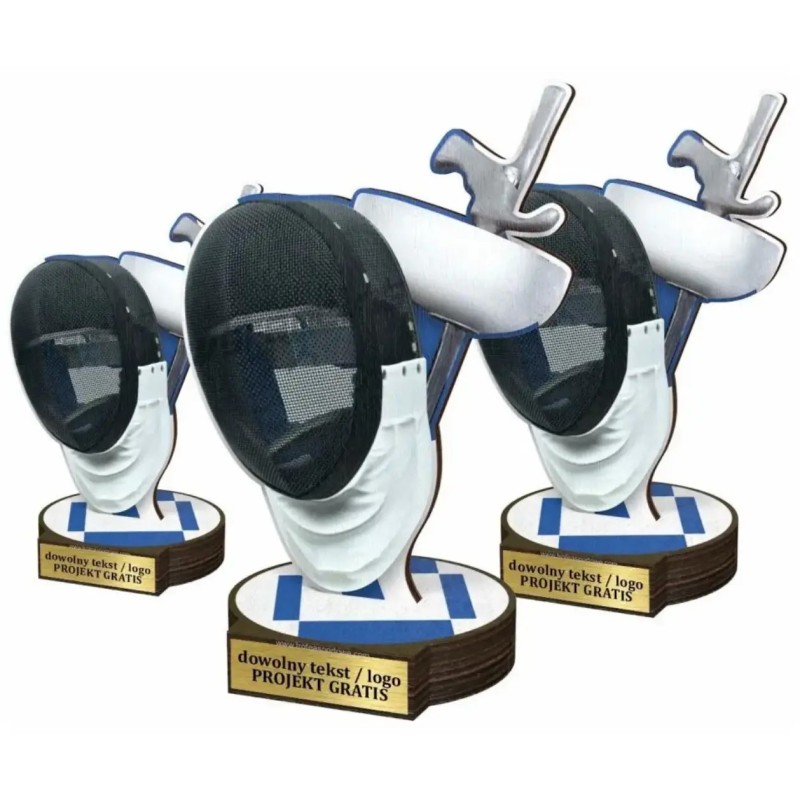 Komplet statuetek z drewna SZERMIERKA 30-25-22cm Komplet statuetek z drewna SZERMIERKA 30-25-22cm