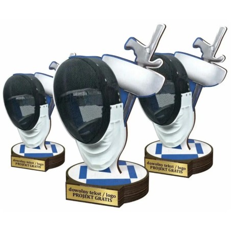 Komplet statuetek z drewna SZERMIERKA 30-25-22cm