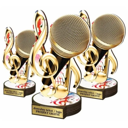 Komplet statuetek z drewna MUZYKA 30-25-22cm