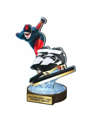 Komplet statuetek z drewna ŁYŻWIARSTWO 30-25-22cm