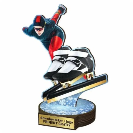 Komplet statuetek z drewna ŁYŻWIARSTWO 30-25-22cm
