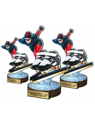 Komplet statuetek z drewna ŁYŻWIARSTWO 30-25-22cm