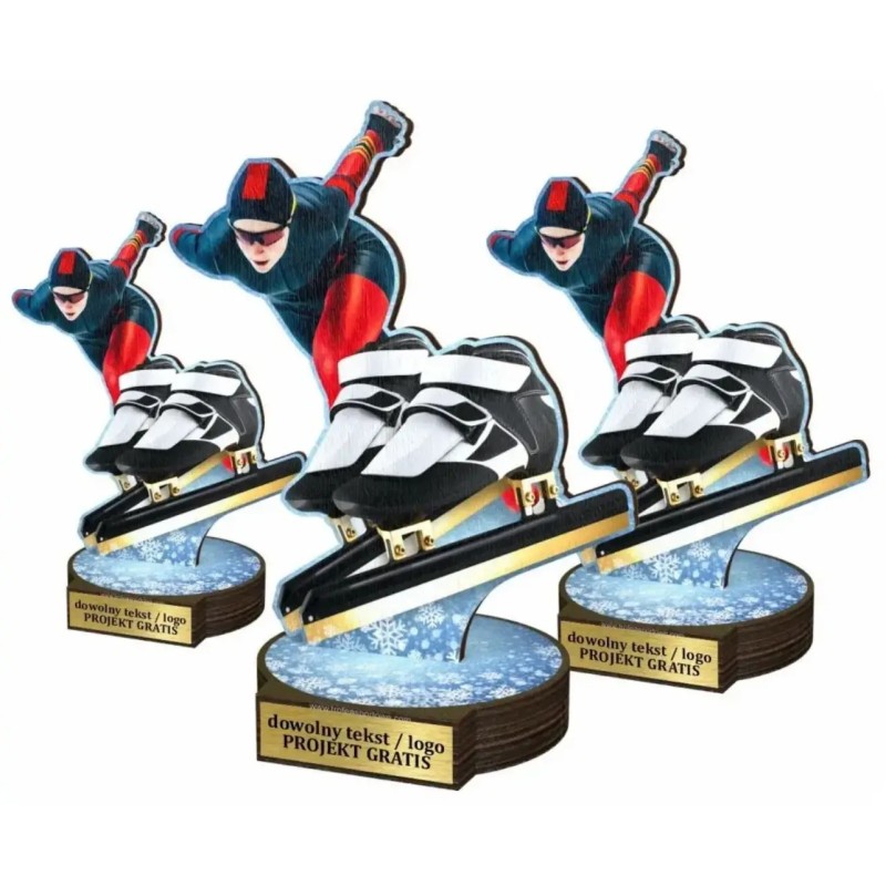 Komplet statuetek z drewna ŁYŻWIARSTWO 30-25-22cm Komplet statuetek z drewna ŁYŻWIARSTWO 30-25-22cm