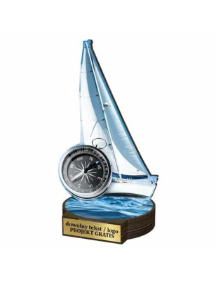 Komplet statuetek z drewna ŻEGLARSTWO 30-25-22cm