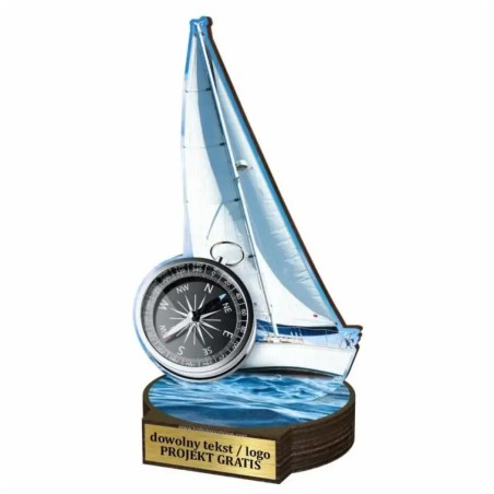 Komplet statuetek z drewna ŻEGLARSTWO 30-25-22cm