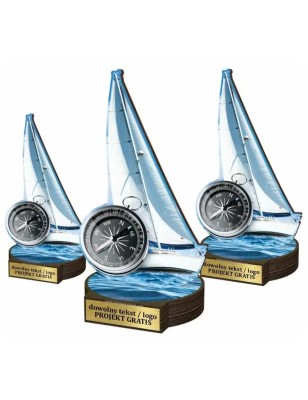 Komplet statuetek z drewna ŻEGLARSTWO 30-25-22cm