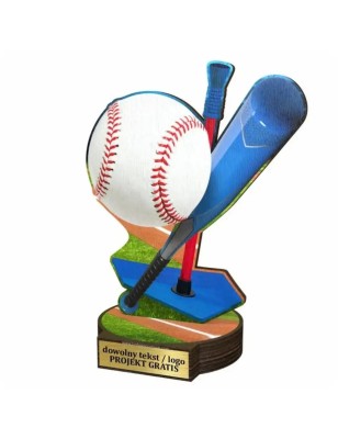 Komplet statuetek z drewna BASEBALL 30-25-22cm