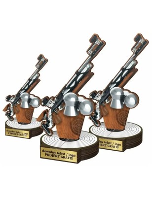 Komplet statuetek z drewna STRZELECTWO Precyzyjne 30-25-22cm