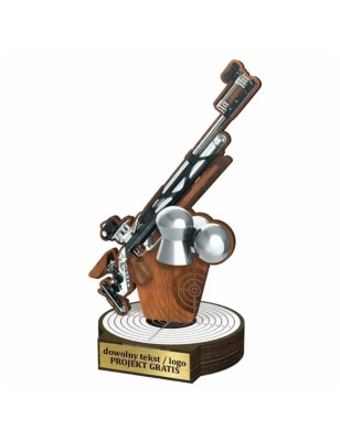 Komplet statuetek z drewna STRZELECTWO Precyzyjne 30-25-22cm