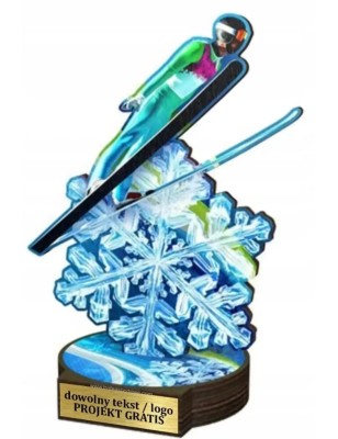 Komplet statuetek z drewna SKOKI NARCIARSKIE 30-25-22cm
