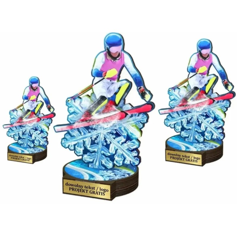 Komplet statuetek z drewna NARCIARSTWO ALPEJSKIE 30-25-22cm Komplet statuetek z drewna NARCIARSTWO ALPEJSKIE 30-25-22cm