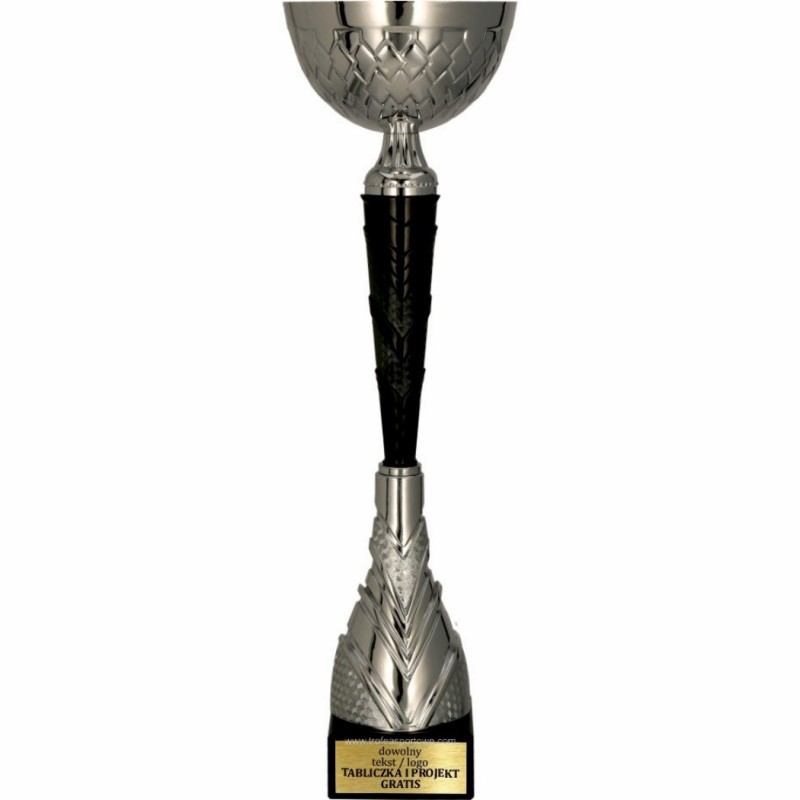 Puchar sportowy 9301 w srebrno-czarnej odsłonie