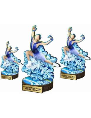 Komplet statuetek z drewna ŁYŻWIARSTWO FIGUROWE 30-25-22cm