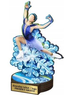 Komplet statuetek z drewna ŁYŻWIARSTWO FIGUROWE 30-25-22cm