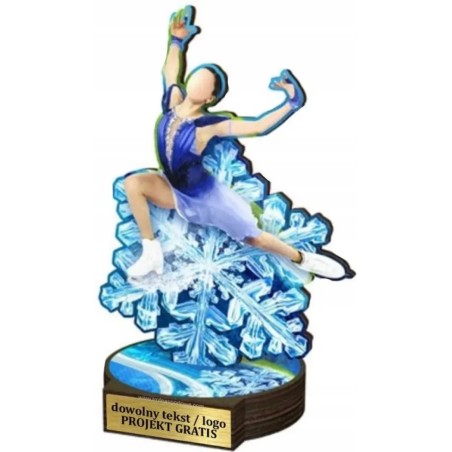 Komplet statuetek z drewna ŁYŻWIARSTWO FIGUROWE 30-25-22cm