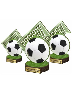 Komplet statuetek z drewna PIŁKA NOŻNA 30-25-22cm